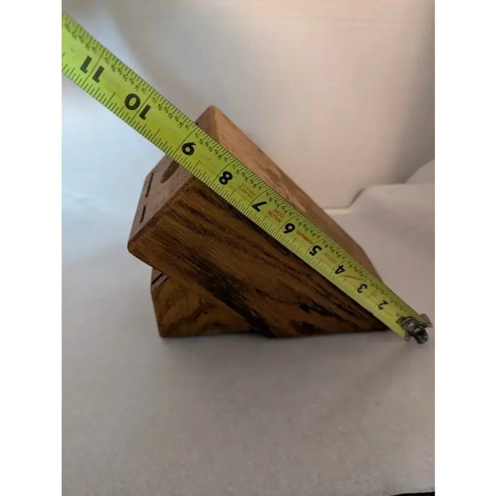 Cutco Oak Wood Knife Block | Vintage 10-Slot Kitchen Knife Holder